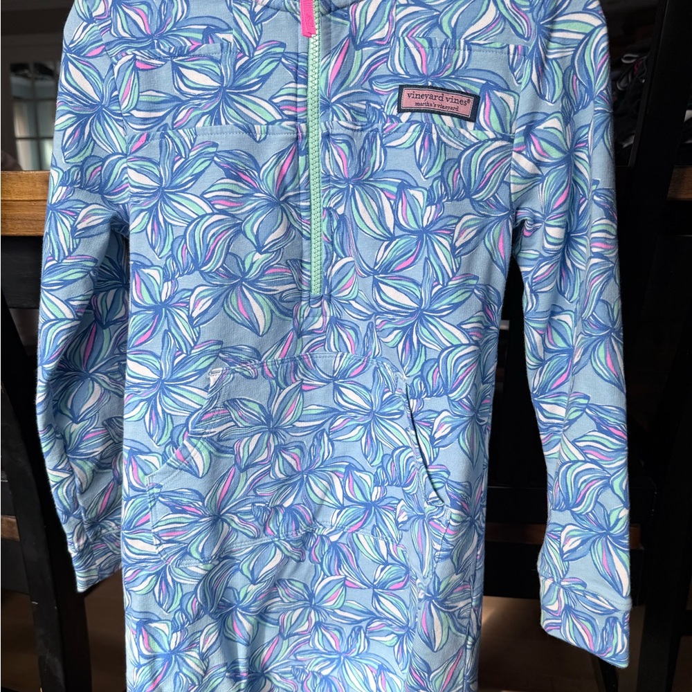 Vineyard Vines Blue Floral Swim Pullover